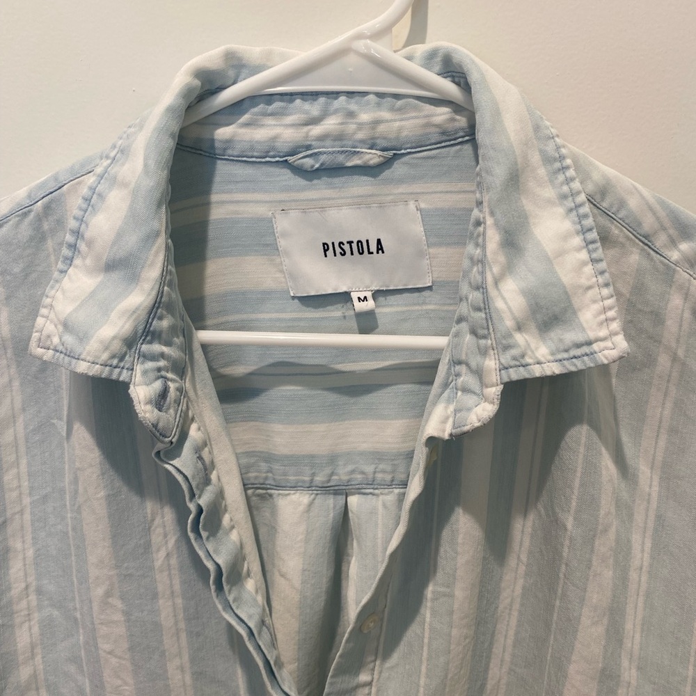 Pistola denim super soft chambray stripe shirt